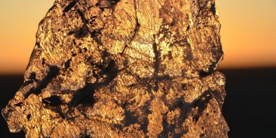 High-quality gypsum mineral rock formation from a quarry in Kenya, supplied by Summit Gold Resources.