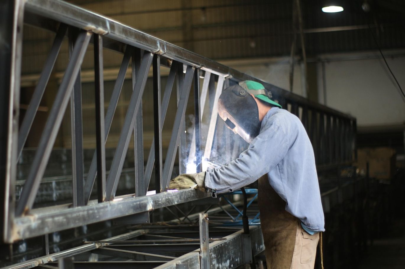 Limestone rocks being used in an iron production facility for steelmaking.