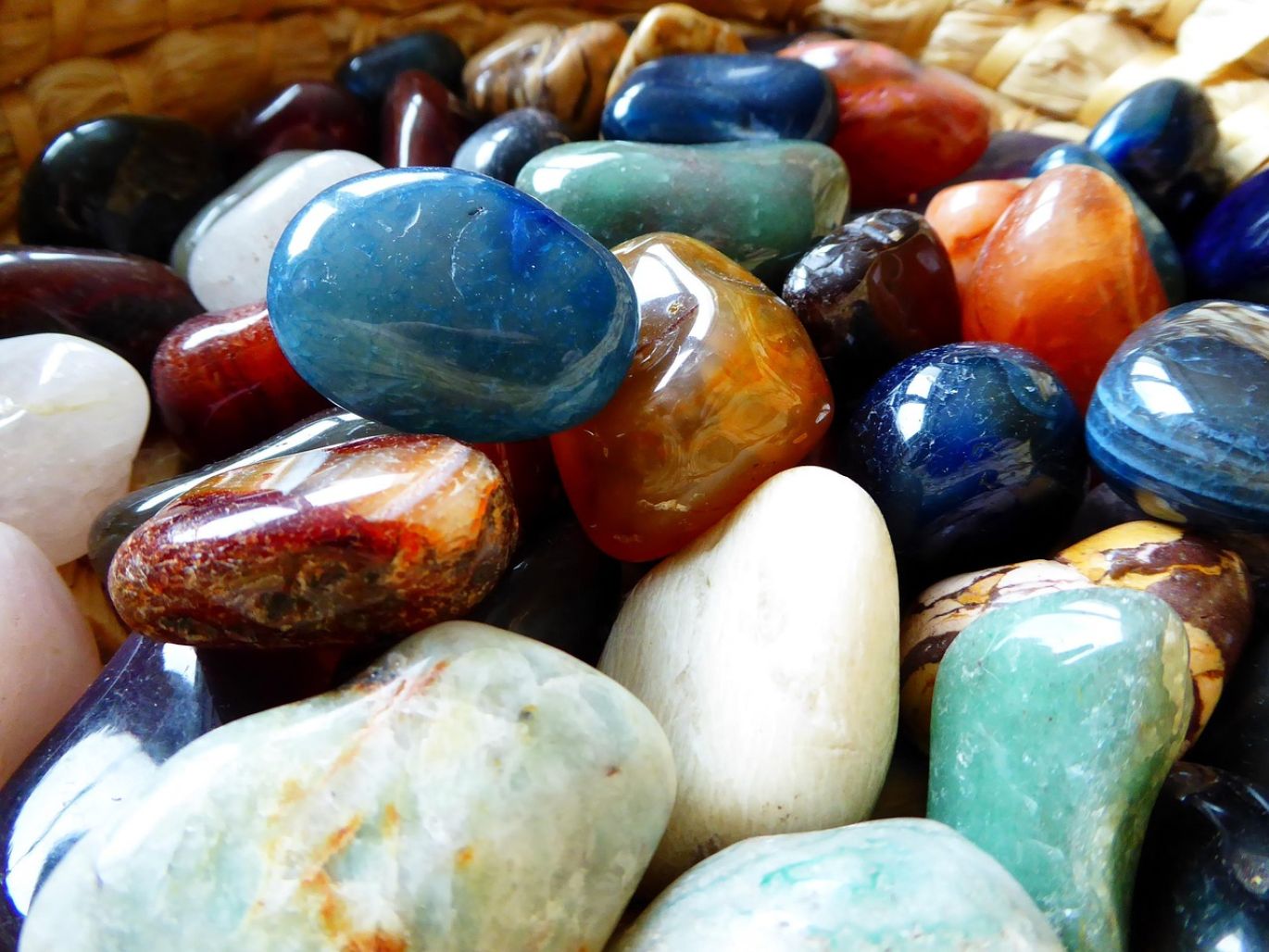 Assorted polished semi precious gemstones available for wholesale from Summit Gold Resources in Kenya.