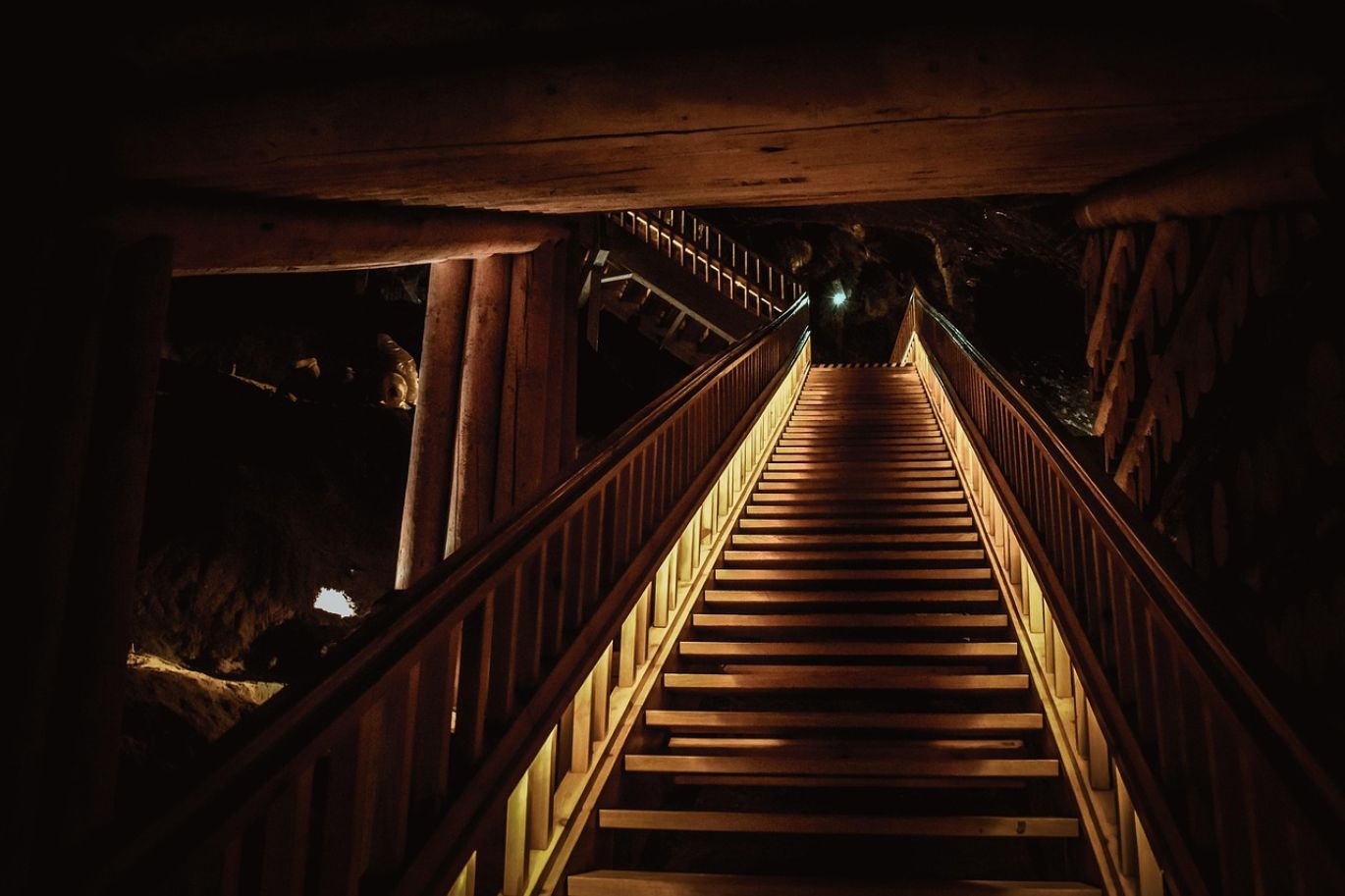 Worker conducting Underground Limestone Mining extraction